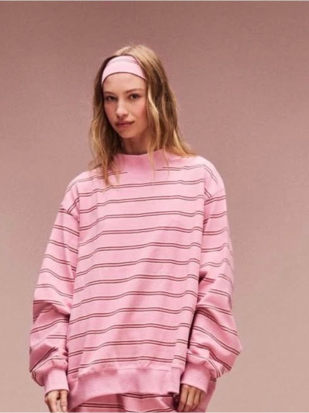 Parke pink stripe crewneck